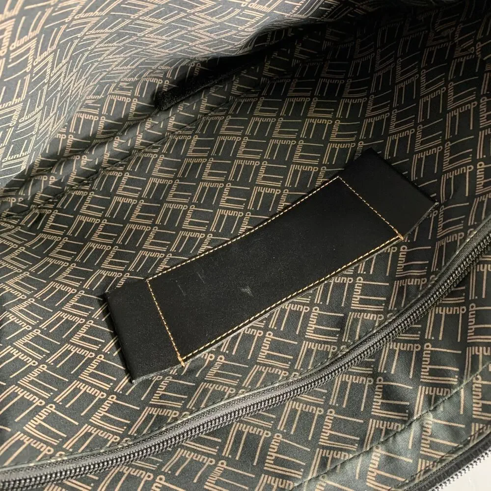 DUNHILL Black Gold Crackled Leather Bags